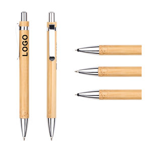 Échantillon <span class=keywords><strong>gratuit</strong></span> de stylo en bois recyclé <span class=keywords><strong>Click</strong></span> Fabricant de stylo à bille en bambou promotionnel avec logo personnalisé imprimé - Product Image 1