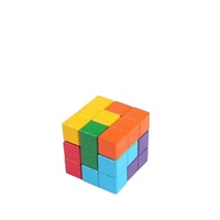 Mainan Kubus Soma Edukasi Dini Anak-anak Kayu 3D Baru Permainan Puzzle Montessori Permainan Tantangan Otak Mainan Sensorik untuk Anak-anak