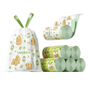 Thickened Tear Resistant Drawstring Garbage Bags With Mugwort Scent For Home Kitchen Use - Product Image 3