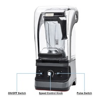 High Power Multi Functionele 1680W Commerciële Blender Chopper Mixer Juicer Geluid Proof Stille Commerciële Blender