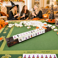 Coffret de Mahjong de Luxe pour Halloween – Jeu de Société Saisonnier Effrayant – 160 Tuiles – Mahjong Américain pour Soirées Jeux Sociaux