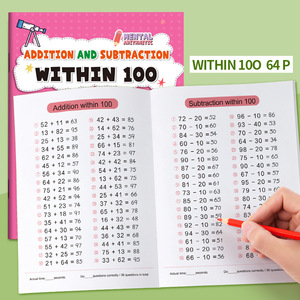 Cuaderno de Ejercicios de Matemáticas, Sumas y Restas, 64 Páginas, Actividades Matemáticas para Preescolar y Primaria, Práctica de Dígitos 10, 20, 50, 100 - Product Image 5