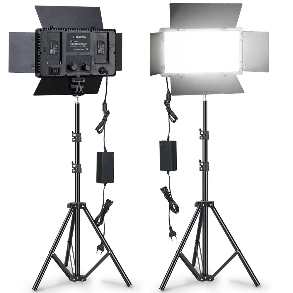 Luz de estudio LED U600, luz de fotografía ajustable, iluminación profesional de Audio y vídeo para vídeos de YouTube
