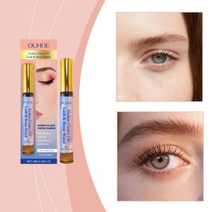 Sérum pour cils à l'huile de ricin dorée personnalisable 10 ml pour des cils plus épais et la croissance des sourcils/cheveux, ingrédients naturels, étiquette privée - Product Image 2