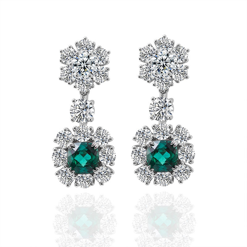 ต่างหูอัญมณีห้องปฏิบัติการทอง 10K