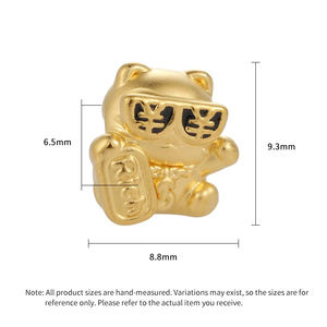 Lindo estilo tendencia diseño rico gato de la suerte forma pulsera con cuentas de oro accesorios de joyería - Product Image 3