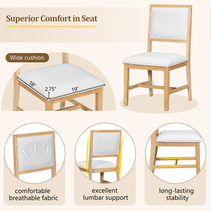 Ensemble de table à manger moderne 5 pièces avec 4 chaises rembourrées, table à manger extensible en bois pour hôtel et appartement - Product Image 5