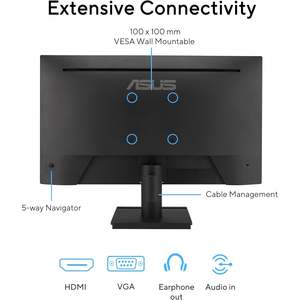 Moniteur de jeu sans cadre 23,8 pouces 1080p VA249HG avec protection oculaire, IPS Full HD, 99% sRGB, 120Hz, rétroéclairage LED noir mat - Product Image 1