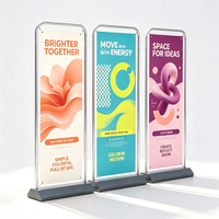Présentoir publicitaire autoportant à remplissage d'eau pour bannières et affiches, avec support robuste, résistance des couleurs, sur mesure, logo personnalisé