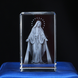Piccolo ponte personalizzazione all'ingrosso <span class=keywords><strong>divinità</strong></span> 3d incisione Laser religione artigianato di cristallo nuovo Design Premium cubo di cristallo - Product Image 1
