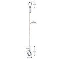 Meilleure qualité 1.0*250mm 304 assemblages de câbles métalliques en acier inoxydable avec boucle triangulaire et mousqueton