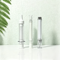 Flacon seringue sans air en plastique AS 10 ml, distributeur à pompe rechargeable, emballage cosmétique vide pour sérum, vitamine C, essence