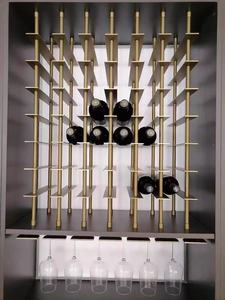 Estante de vino vertical de doble poste de aleación de aluminio de suelo a techo personalizado para bodega de casa, villa o bar. - Product Image 5
