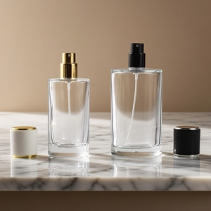 Flacon de parfum de luxe du fabricant, flacon vintage vide de 30 ml, 50 ml, 100 ml, flacon de parfum rond de luxe avec bouchon noir - Product Image 5