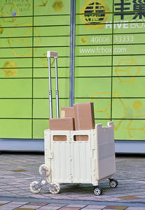 Supermercado 6 Ruedas Robusto Carrito de comestibles Escalera Escalada Carrito de compras - Product Image 4