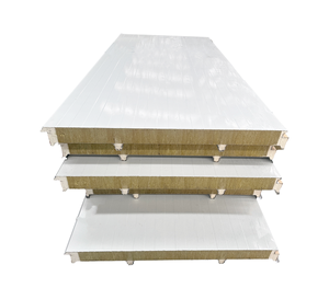 Isolation <span class=keywords><strong>de</strong></span> cloison d'usine Composite couleur acier panneau sandwich en <span class=keywords><strong>laine</strong></span> <span class=keywords><strong>de</strong></span> roche isolation thermique ignifuge <span class=keywords><strong>atelier</strong></span> sans poussière - Product Image 6
