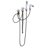 Whirlpool Bain Douche Mitigeur Baignoire Robinet Pakistan Spa 4 Trous Salle de Bain Chrome Moderne Contemporain Céramique Poli FLG