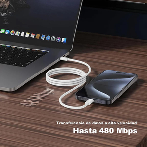 Cable PD Personalizado de C a 8 Pines, OEM, TPE, <span class=keywords><strong>Carga</strong></span> Segura, Paquete al por Mayor para <span class=keywords><strong>iPhone</strong></span> X, XS Max, XR, 11-14, <span class=keywords><strong>SE</strong></span> <span class=keywords><strong>2020</strong></span>, 2022 - Product Image 2