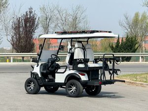 Voiturette de golf électrique de sécurité pour patrouille de campus et aéroport, avec graphismes officiels, feux d'avertissement LED, 4 places, batterie longue portée, en acier - Product Image 4