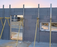 Bloc ICF en graphène 350 mm gris, coffrage en béton isolé à haute masse thermique pour la construction de maisons passives écoénergétiques