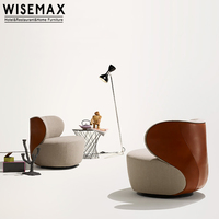 WISEMAX MÖBEL Moderner Leder-Stoff Boden-Akzentstuhl Couch Luxus Wohnzimmer Einzelsofa Hotel Freizeit Sessel