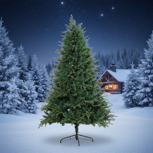 Artificial Spruce <b>Christmas</b> <b>Tree</b> PE+PVC Materials Flocking <b>LED</b> <b>Lighting</b> Metal Stand High Quality Realistic Green+Snow 4-10ft - Product Image 6