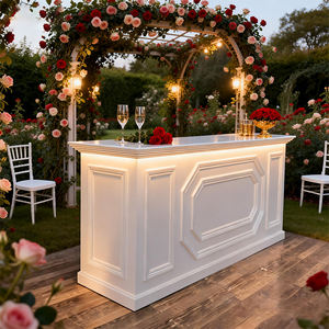 เคาน์เตอร์บาร์เคลื่อนที่สุดหรูสำหรับงานแต่งงานและงานเลี้ยงค็อกเทล โต๊ะบาร์ไม้สีขาวปรับแต่งได้สำหรับงานเลี้ยงต้อนรับงานแต่งงาน - Product Image 4