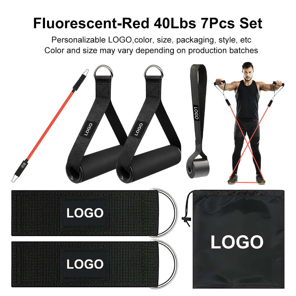 Juego de 7 piezas de 40 libras de color rojo fluorescente