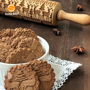 Rouleau à pâtisserie en bois motif <span class=keywords><strong>pain</strong></span> <span class=keywords><strong>d</strong></span>'épice outil de cuisson Noël en bois gaufré pour pâtisserie Fondant Cookie Biscuit - Product Image 6