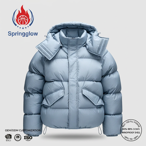 Chaqueta de Plumón Personalizada para <span class=keywords><strong>Hombre</strong></span>, Chaqueta de Invierno con Capucha, Resistente al Viento, Talla Grande, OEM, 80% Plumón de <span class=keywords><strong>Ganso</strong></span>, 650FP, Acolchada - Product Image 1