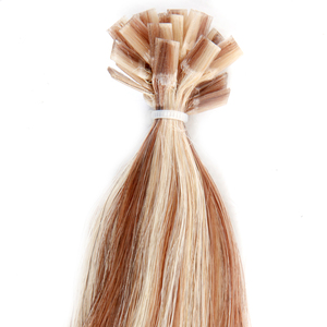 Extensiones de Cabello Europeo Pre-Adheridas con Queratina Sens Flat, Color 8-22 Rubio a Rubio Extra Claro, 25 Mechones, 100% Cabello Remy - Product Image 1