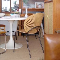 Nordique rétro maison coquille chaise en bois massif avec rouge Ins créatif Simple maquillage lumière luxe salon canapé pour les loisirs