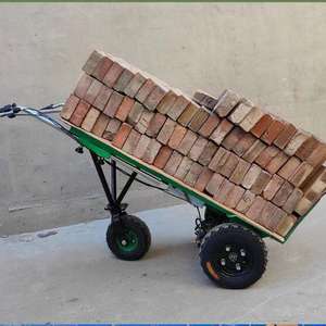 Draagbare opvouwbare elektrische transportkar met zitting, duurzame vlakke aanhanger voor transport, handkar, transportwagen - Product Image 6