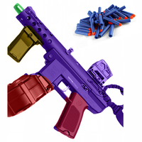 Pistol Mainan Tembak-tembakan Listrik TEC-9 Nylon Glow in the Dark, Model WarGame TEC9, Peluru Lunak untuk Permainan Tembak-menembak