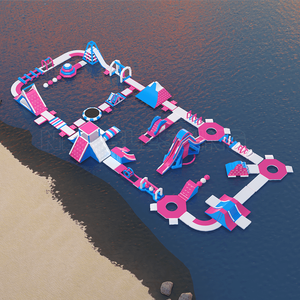 الحديقة المائية نفخ نعم معدات الملاهي المائية مخصصة حجم دائم قطرة جزيرة نفخ حوض السباحة منصة - Product Image 2