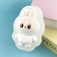 Moule en silicone Twller Plush Labubu Rabbit pour plâtre, béton, bricolage, film, pincement manuel, moule en silicone animal pour la fabrication de bougies