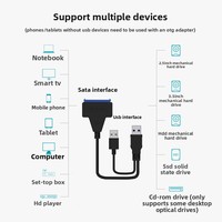 Cable Adaptador USB 3.0 a SATA - Cable Externo de 25 Pulgadas para SSD/HDD, Plug-and-Play, Fácil de Conectar, Empaque con Banda Perlada