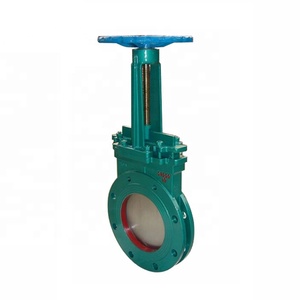 Válvula de Compuerta de Cuchilla con Brida para Agua, de Acero al Carbono y Placa 304, Accionada por Engranajes - Product Image 5