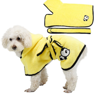 Peignoir pour animaux de compagnie en polaire corail, séchage rapide, absorbant, pour petits et grands chiens, style automne-hiver, utilisation quatre saisons - Product Image 1