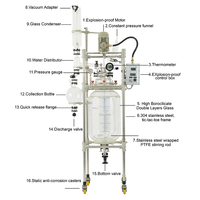 Reactor de vidrio revestido de 100l diseñado para una alta resistencia al ácido hidroclórico