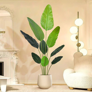 H116 Nouvelle plante artificielle Oiseau de <span class=keywords><strong>paradis</strong></span>, Arbre bananier à grandes feuilles en tissu de soie, en pot, pour décoration artistique maison et hôtel - Product Image 1