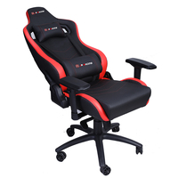 Chaise de jeu noire personnalisée avec roues résistantes à l'usure Siège oreiller en cuir synthétique de style design moderne pour les joueurs