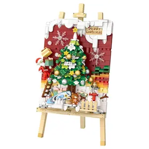 LOZ Mini Blocks 1282 Christmas Tree and Sleigh Creative Christmas Theme Toy Building Blocks Set