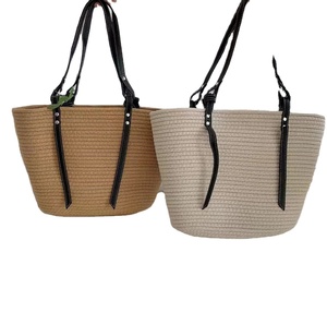 Bolso Tote de Paja Tejida de Alta Calidad para Mujer, Bolso Bandolera, Bolsos de Playa de Macramé, Directo del Proveedor Indio - Product Image 1
