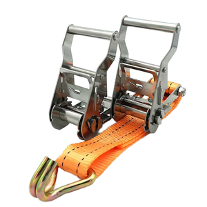 Sangle à cliquet ergonomique à poignée rétractable automatique, sangle robuste en polyester certifiée GS, résistance à la rupture de 300 kg, pour entrepôt - Product Image 1