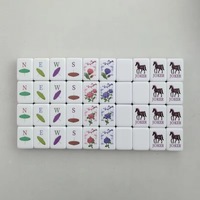 Mahjong américain de luxe Orange Horse, 160 pièces, en acrylique à quatre couches, portable, pour divertissement familial en extérieur