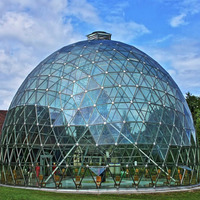 Dôme en verre géodésique, structure en acier préfabriqué, couverture de toit en verre, puits de lumière, dôme en verre pour mosquée