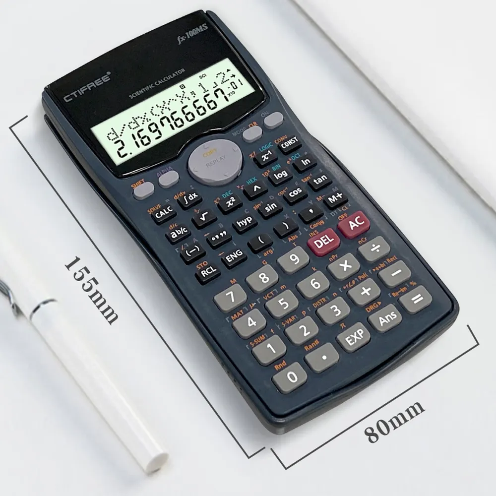 Calculadora de ciencia para estudiantes, función de examen, suministros de oficina y escuela, batería fx 100, calculadora científica, promoción de papelería