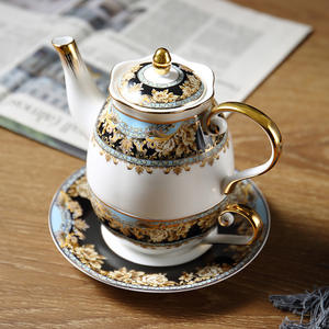 Service à thé maternelle en porcelaine fine style classique, créatif et exquis, pour le thé de l'après-midi, avec bouilloire froide et théière à motifs floraux, 1 style nordique moderne - Product Image 1