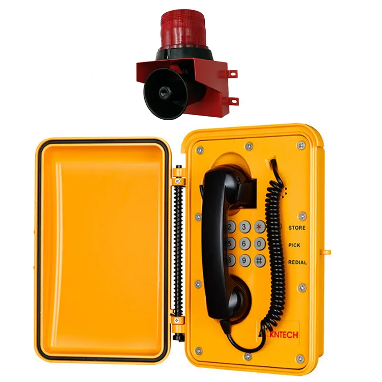 Teléfono resistente a la intemperie para montaje en pared, para exteriores, a base de IP, teléfonos industriales con parpadeo Howler